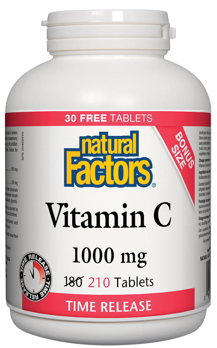 Natural Factors Vitamin C 1000mg Time Release Bonus 210 Tablets
