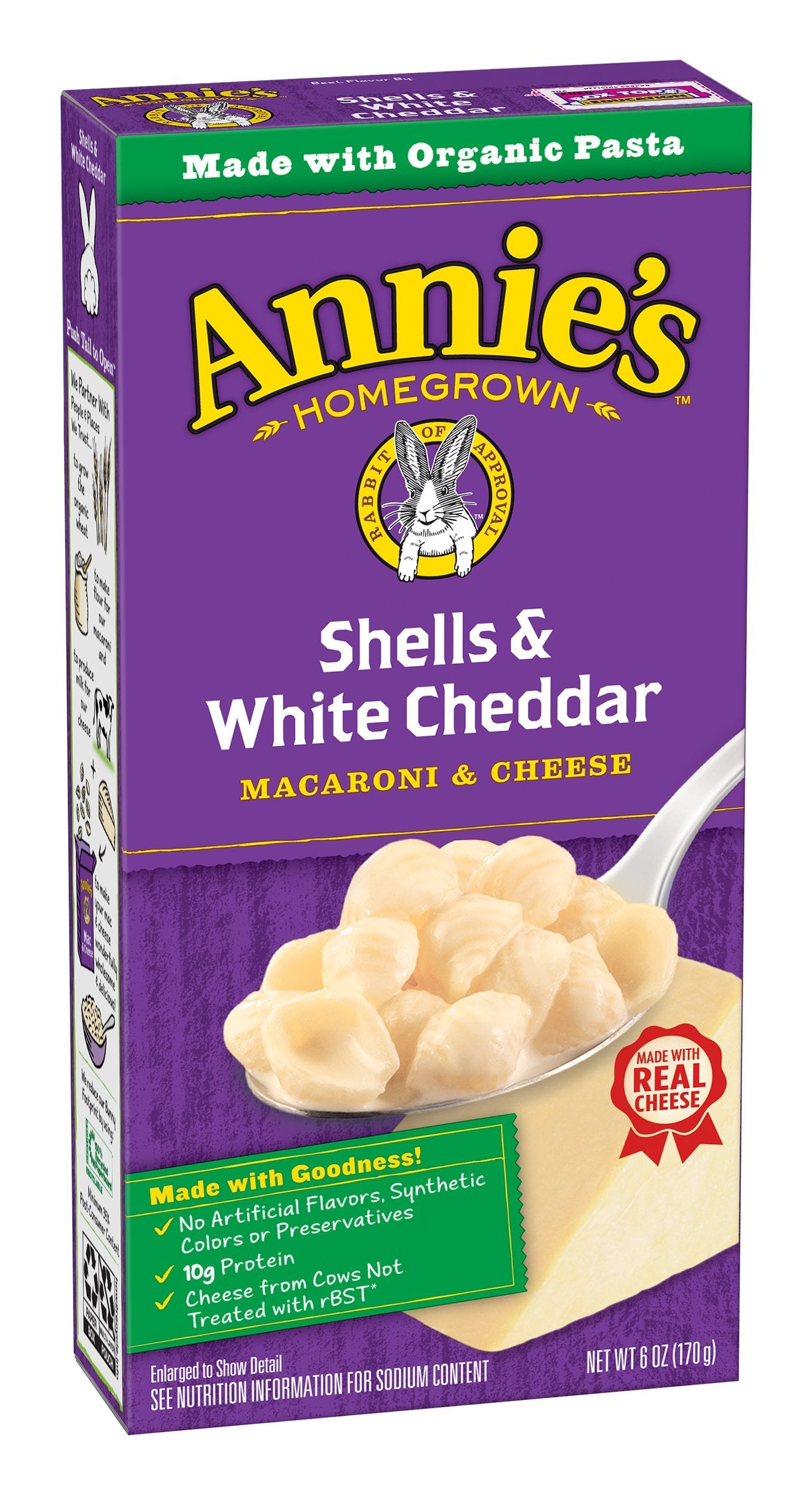 Annie’s Organic Whole Wheat Shells & Cheddar 170g