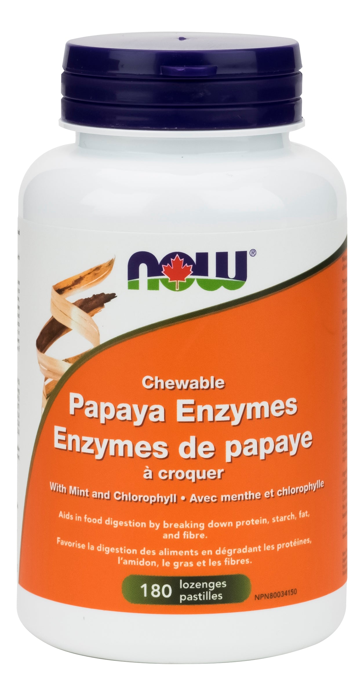 NOW Papaya Enzyme Chewable 180 Lozenges