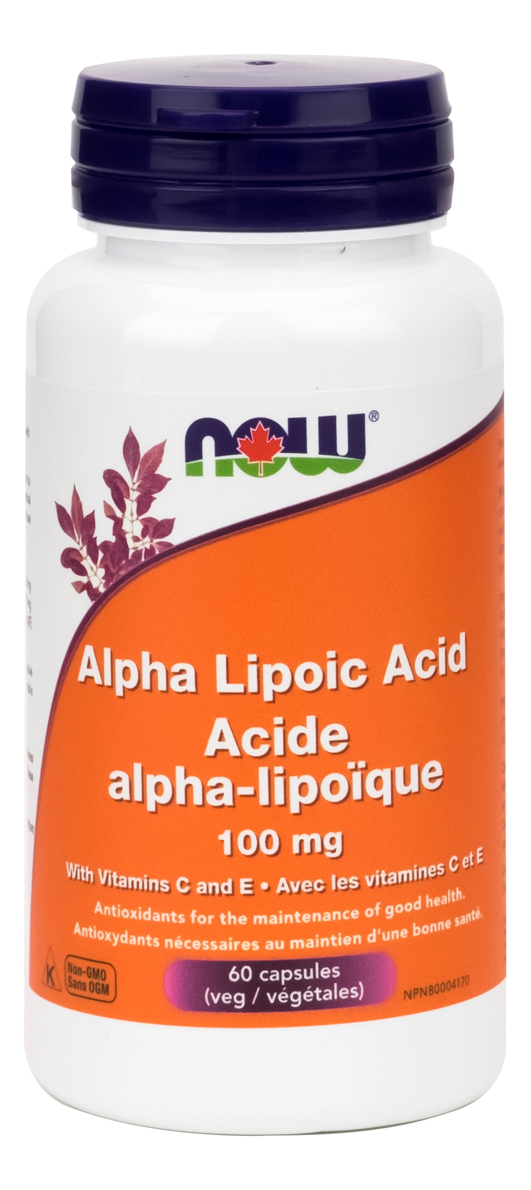 NOW Alpha Lipoic Acid 100mg+ Vitamin E, C 60 Vegetarian Capsules