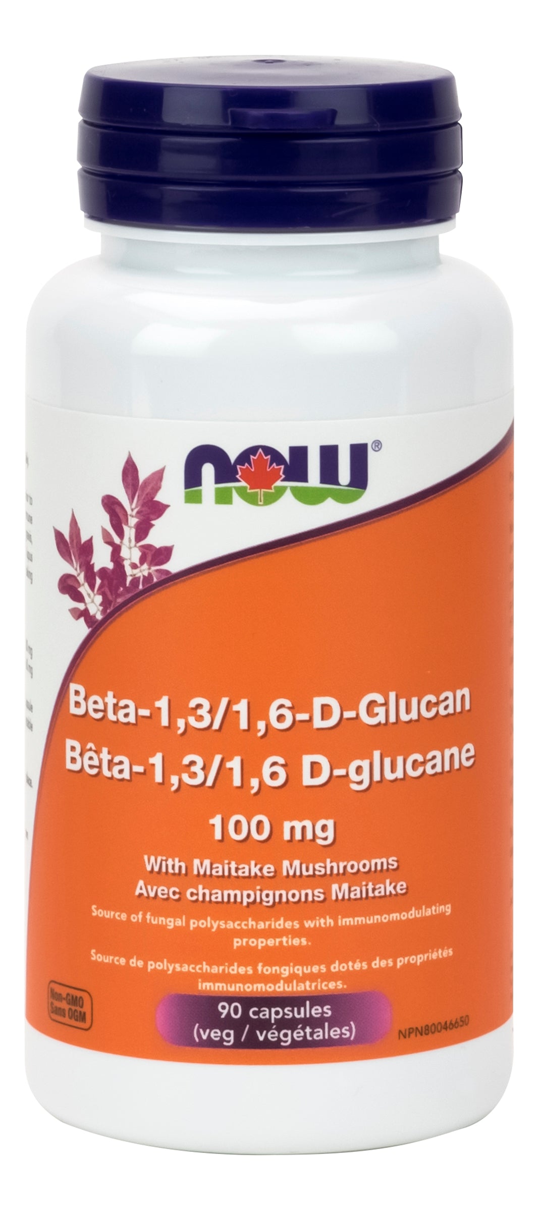 NOW Beta-1, 3/1, 6-D-Glucan 100mg With Maitake Mushrooms 90 Vegetarian Capsules