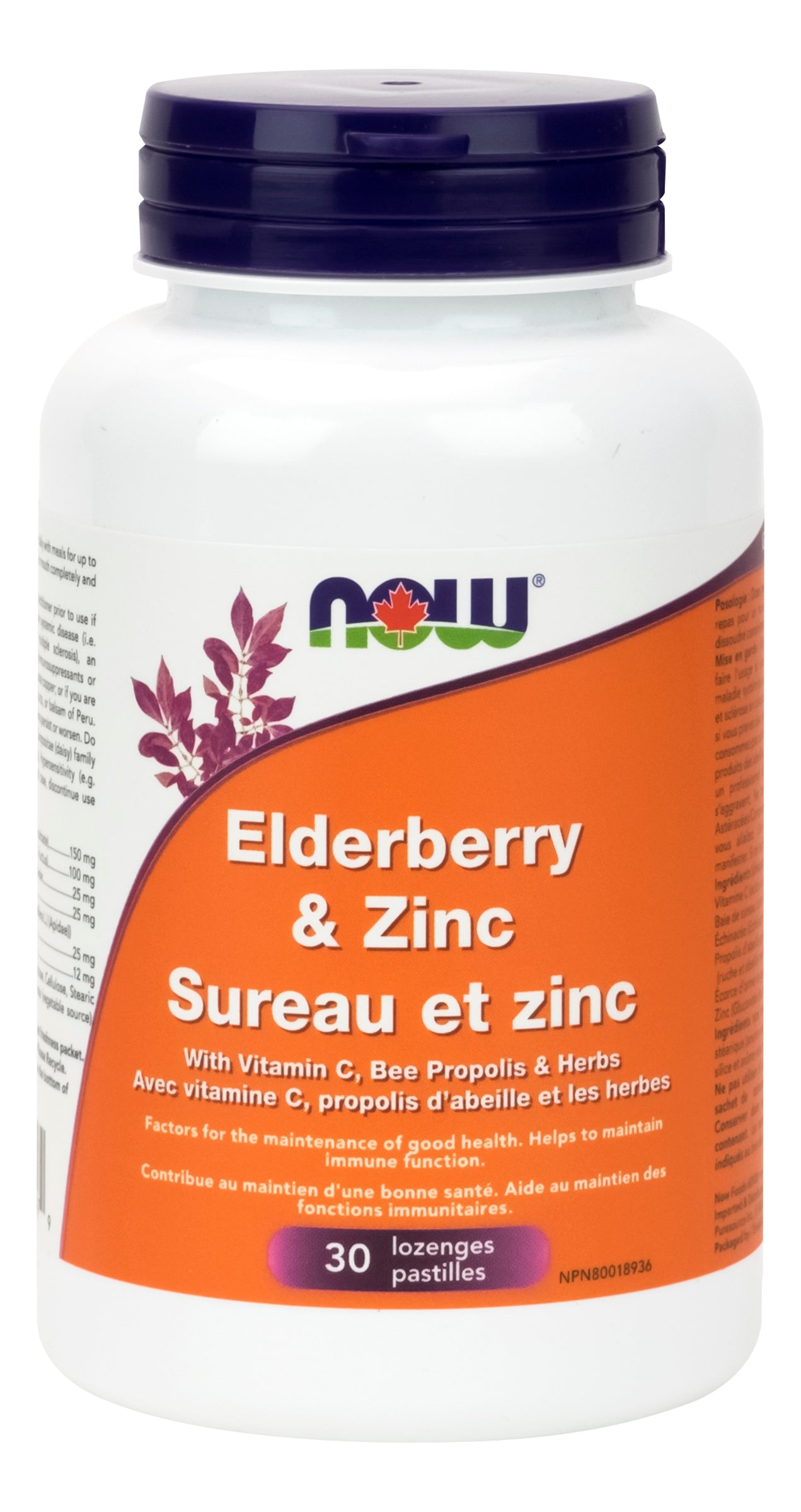 NOW Elderberry & Zinc 30 Lozenges