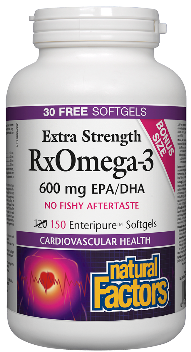 Natural Factors RxOmega-3 Extra Strength 150 Enteripure Softgels Bonus Size