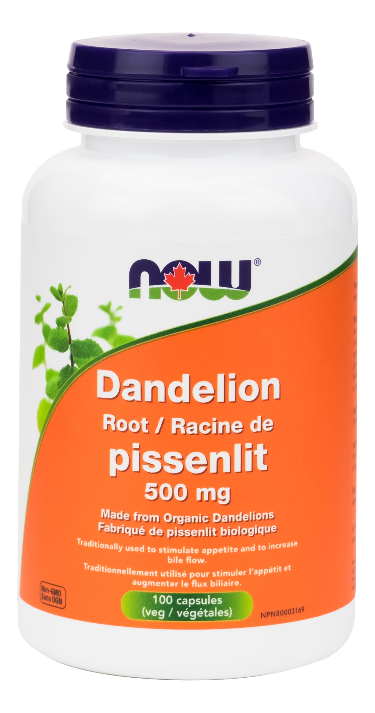 NOW Dandelion Root 500mg 100 Vegetarian Capsules