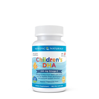 Nordic Naturals Children's DHA is a source of omega-3 fatty acids that help to support cognitive health and brain function in children. Made exclusively from pure Arctic Cod Liver Oil, Children’s DHA™ is a naturally balanced source of the omega-3s EPA and DHA that growing kids need for healthy development.