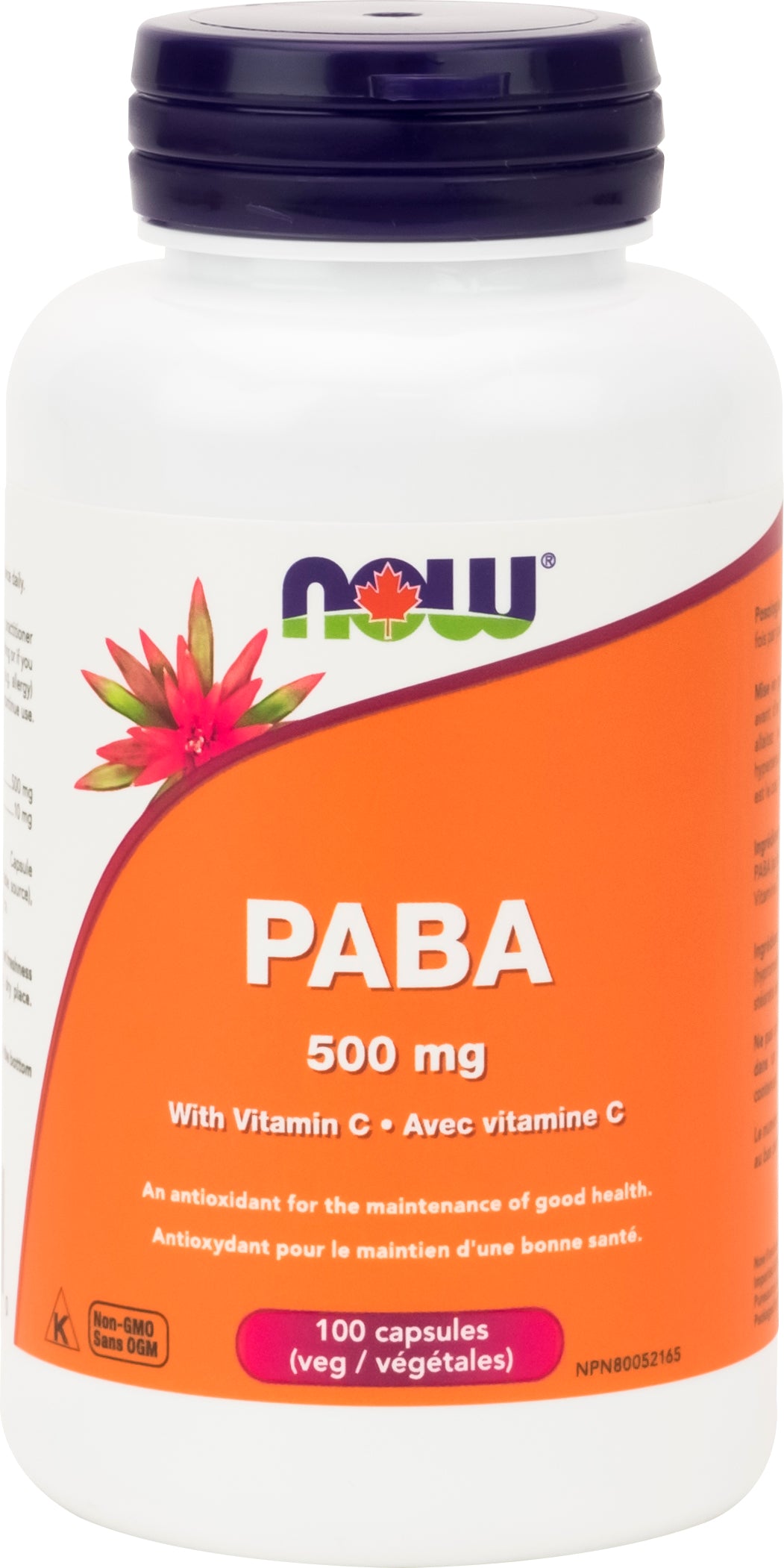 NOW Paba 500mg With Vitamin C 100 Capsules