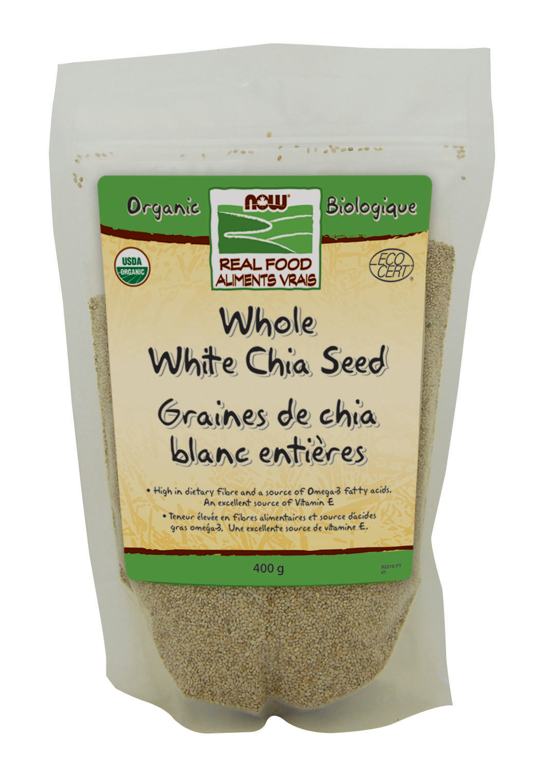 NOW Organic Whole White Chia Seed 400g