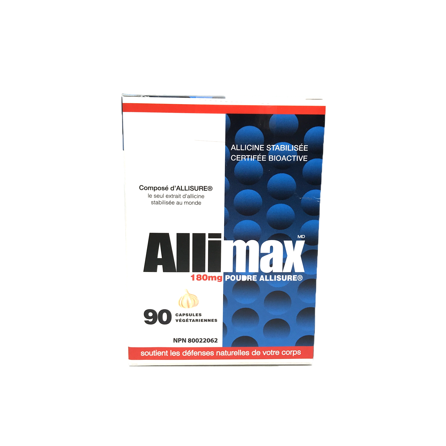 Allimax 180mg-100% Stabilized Allicin 90 Capsules