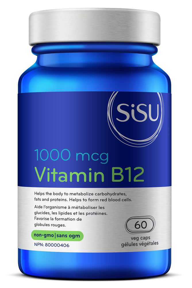 Sisu Vitamin B12 Cyanocobalamin 1000mcg 60 Vegetarian Capsules — Inside U