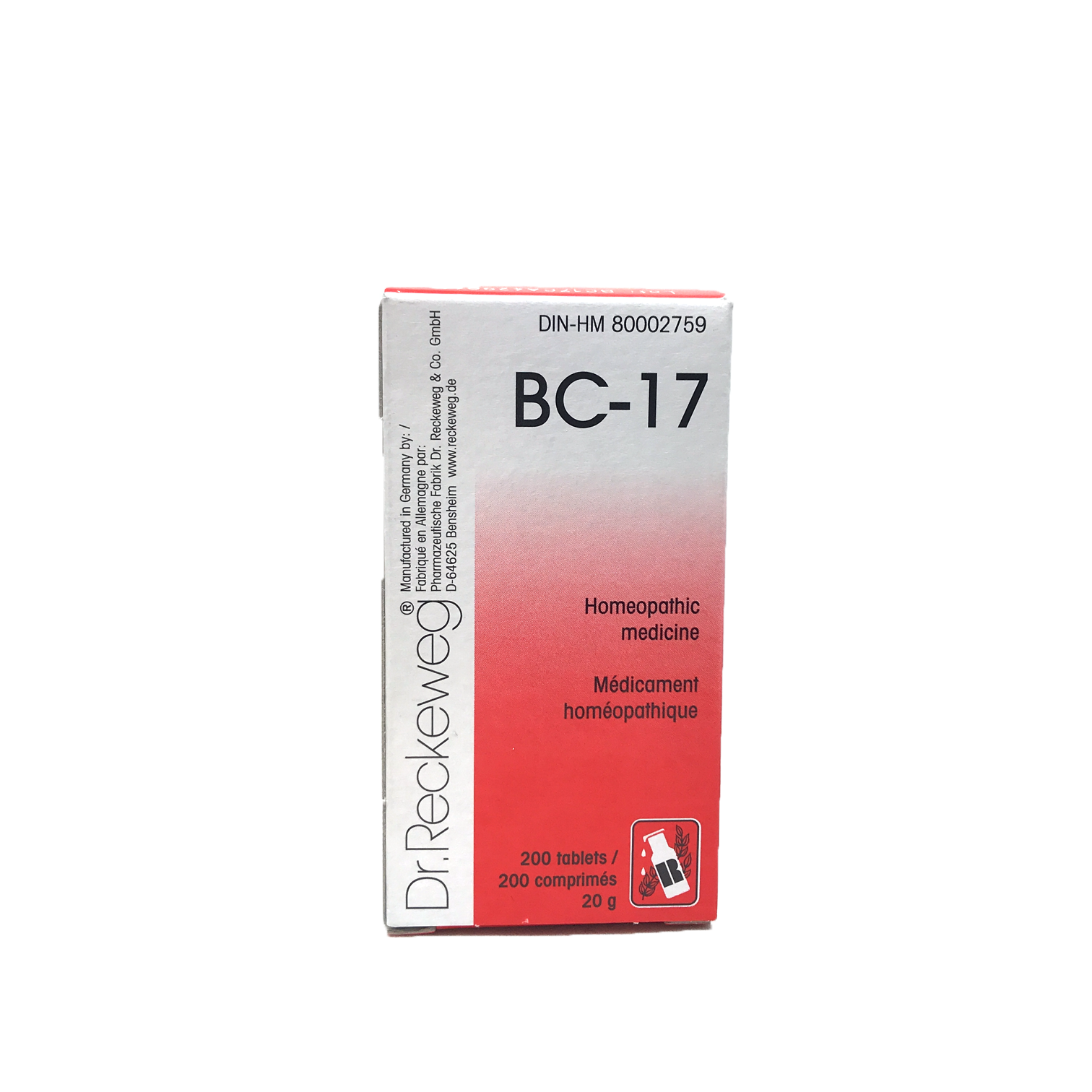 Dr. Reckeweg BC-17 200 Tablets 20g