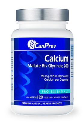 CanPrev Calcium Malate Bis-Glycinate 200 120 Vegetarian Capsules
