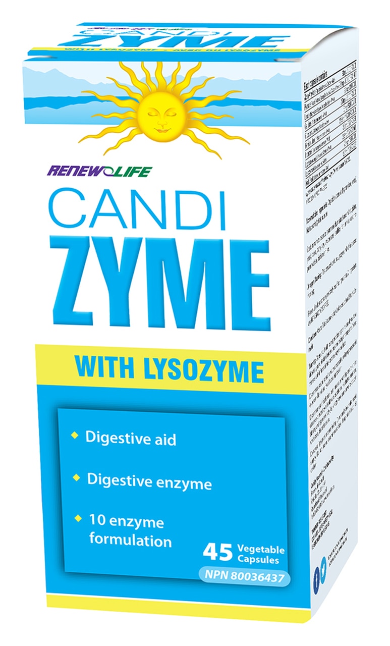 Renew Life Candizyme with Lysozyme 45 Vegetable Capsules