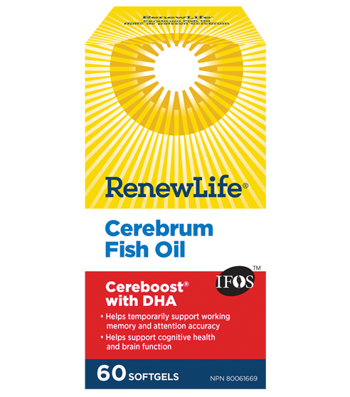 Renew Life Cerebrum Cereboost with DHA 60 Fish Gel Capsules (Discontinued)