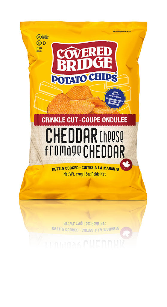 Covered Bridge Cheddar Crinkle Cut Potato Chips 170g