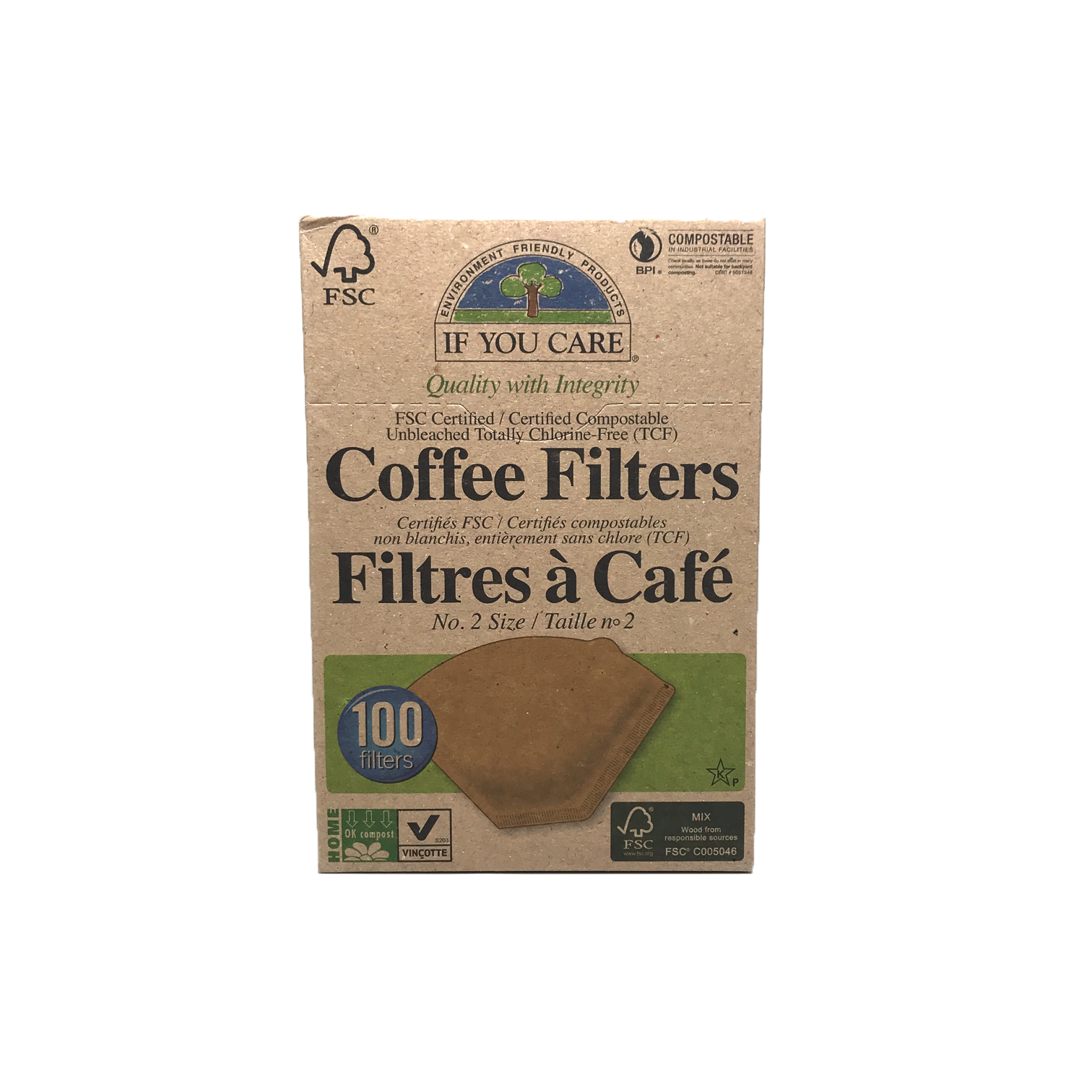 If You Care Unbleached Coffee Filters #2 100 Pack