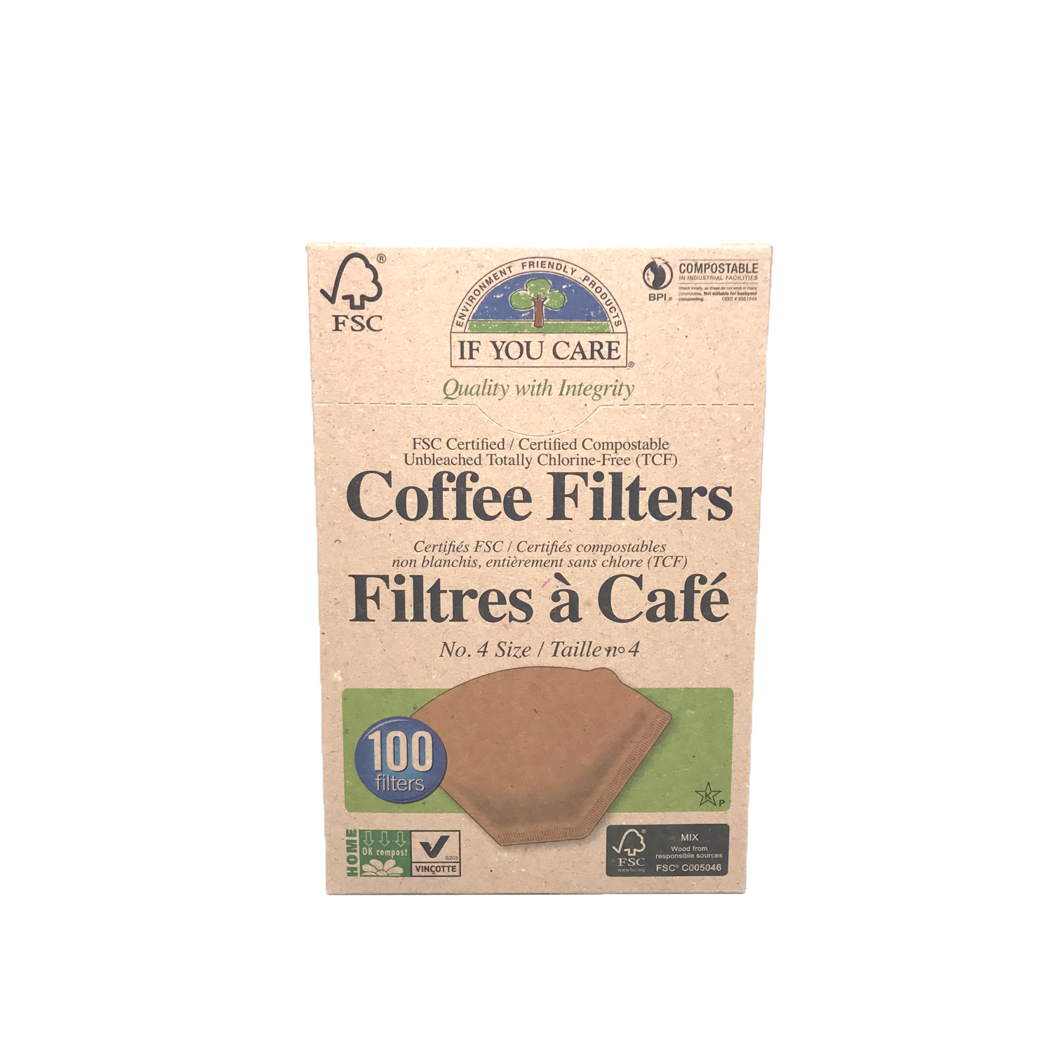 If You Care Unbleached Coffee Filters #4 100Pk