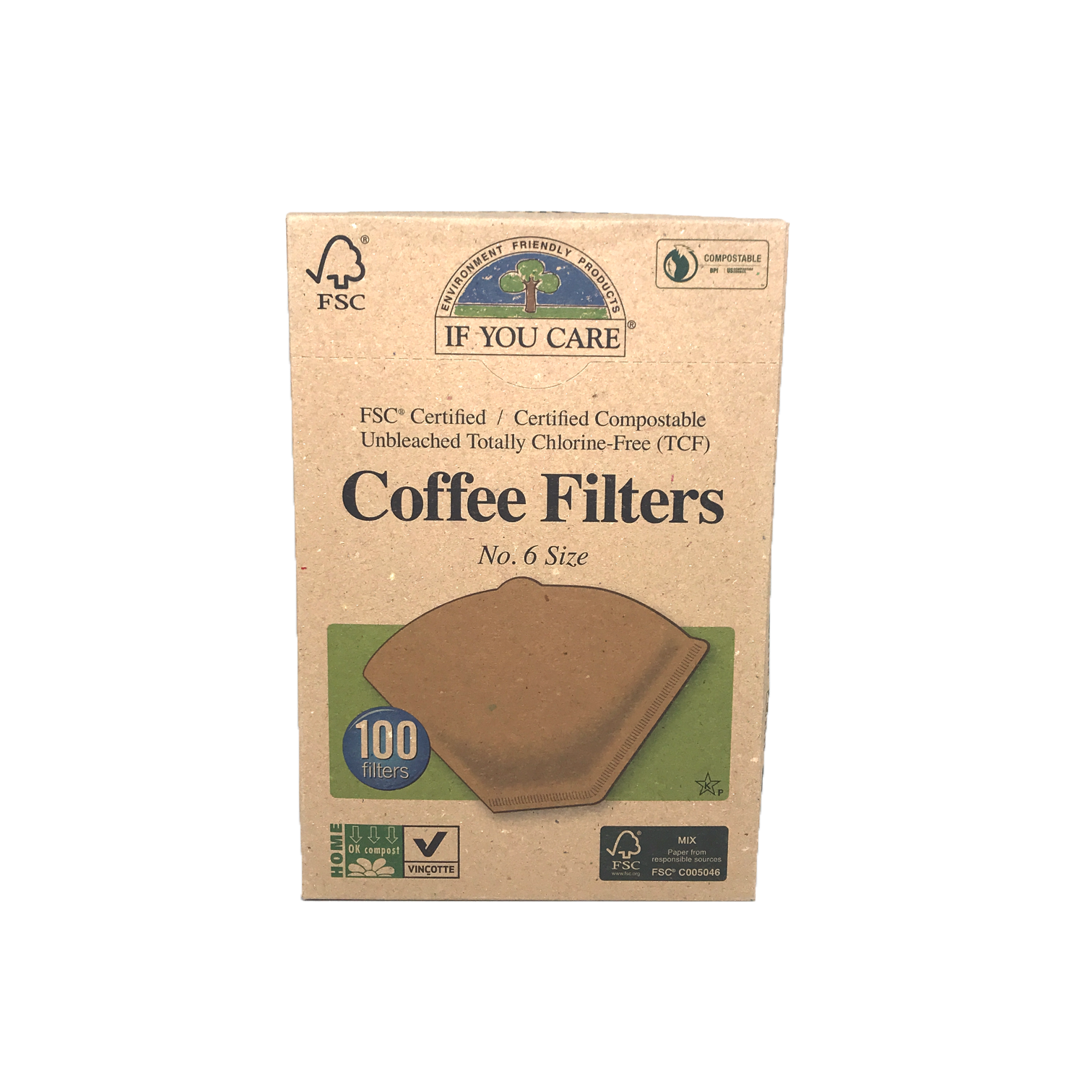 If You Care Unbleached Coffee Filters #6 100 Pack