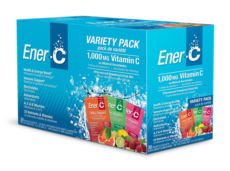 Ener-C Variety Pack- Lemon/Raspberry/Tangerine 30 Packets