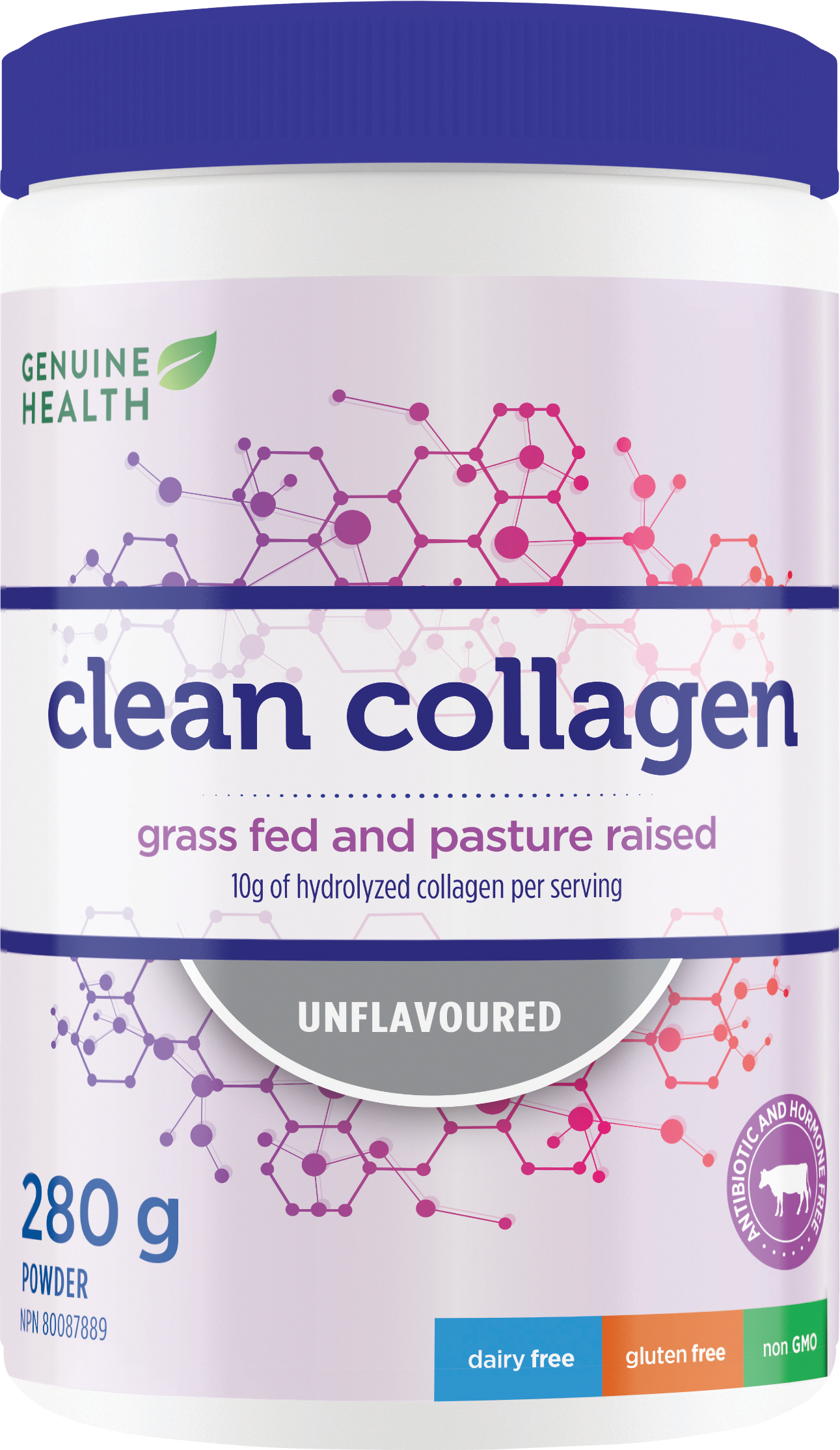 Genuine Health Grass-Fed Bovine Clean Collagen Unflavoured 280g