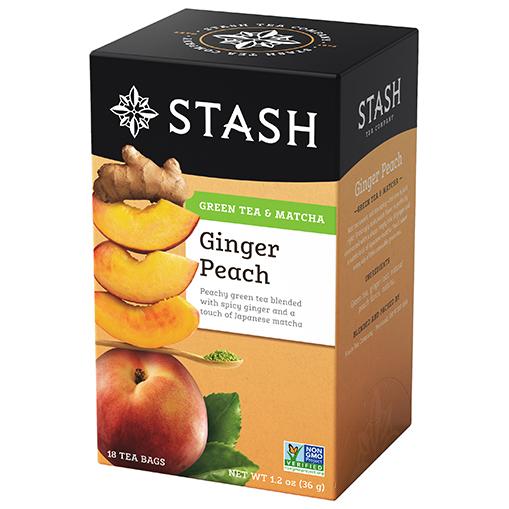 Stash Ginger Peach Green Tea with Matcha 18 Tea Bags