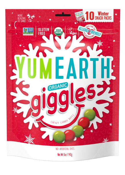 Yum Earth Organic Holiday Giggles 10 Snack Packs 142g