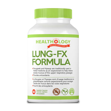 Healthology Lung-FX Formula 90 Vegetarian Capsules  Buy Canada, Buy Local, Buy Independent.  Description  Breathing easily is something that most people take for granted. We usually inhale and exhale without even thinking about it, but the moment you can’t get enough air, like during an asthma attack, it becomes very clear just how importing breathing is. So, why do we need to breathe?