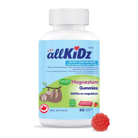 AllKidz Plant-Based Magnesium Gummies 80 Raspberry Gummies