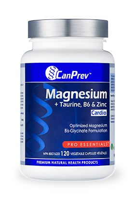 CanPrev Magnesium + Taurine, B6 & Zinc for Cardio 120 Vegetarian Capsules