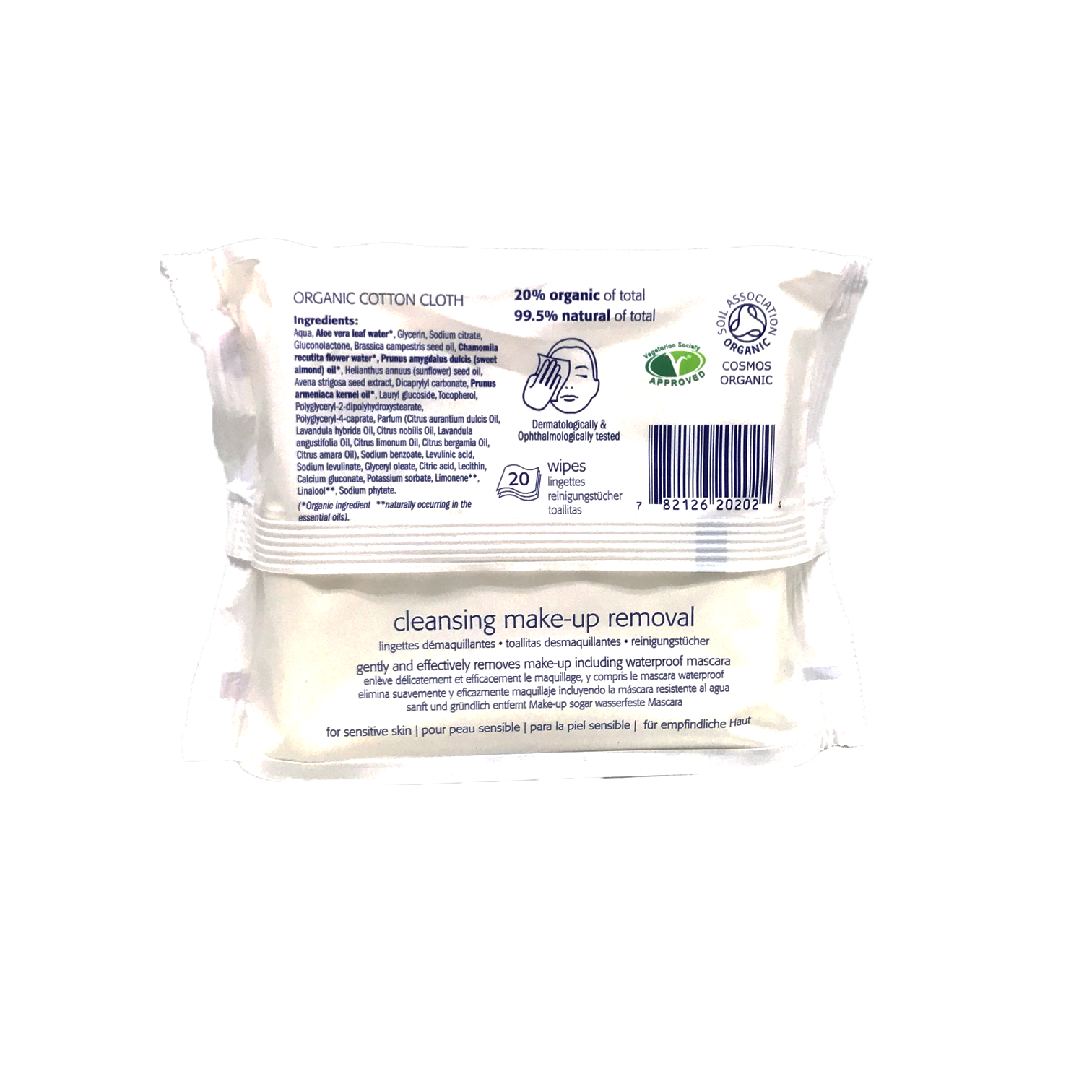 Natracare Wipes Organic Make-Up Removal 20 Wipes