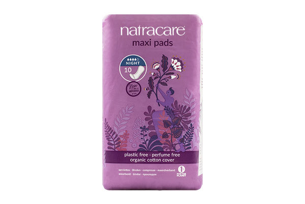 Natracare Organic Night Time Pads 10 Pads Per Pack