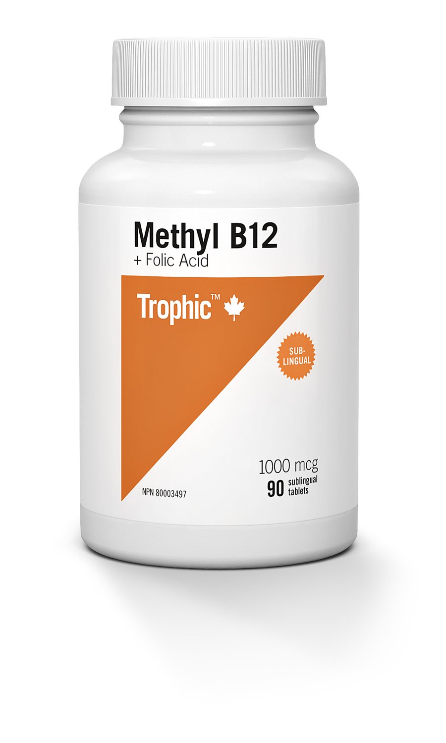 Trophic Methyl B12 + Folic Acid 90 Sublingual Tablets