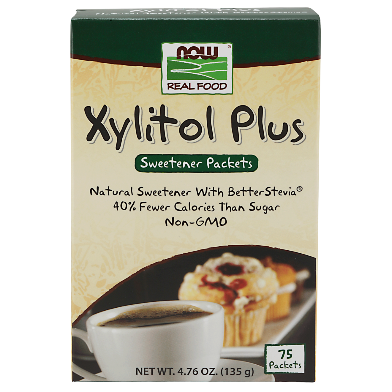 NOW Foods Xylitol Plus Sweetener Packets 75 Packets
