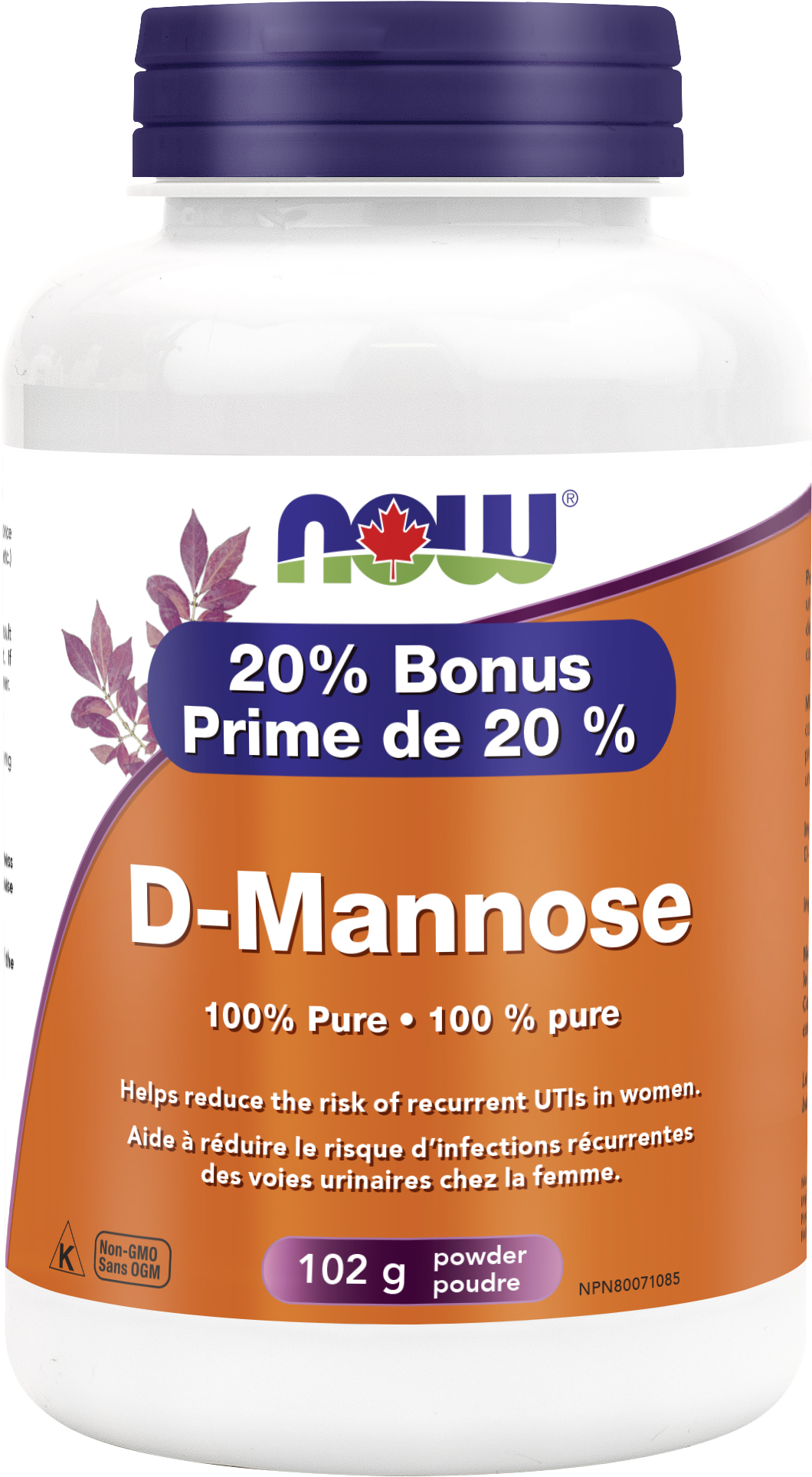 NOW D-Mannose Powder BONUS Size 102g (Discontinued)