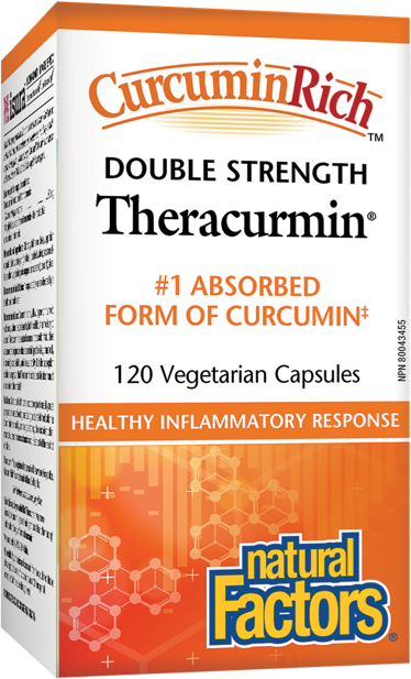 Natural Factors CurcuminRich Double Strength Theracurmin 120 Vegetarian Capsules