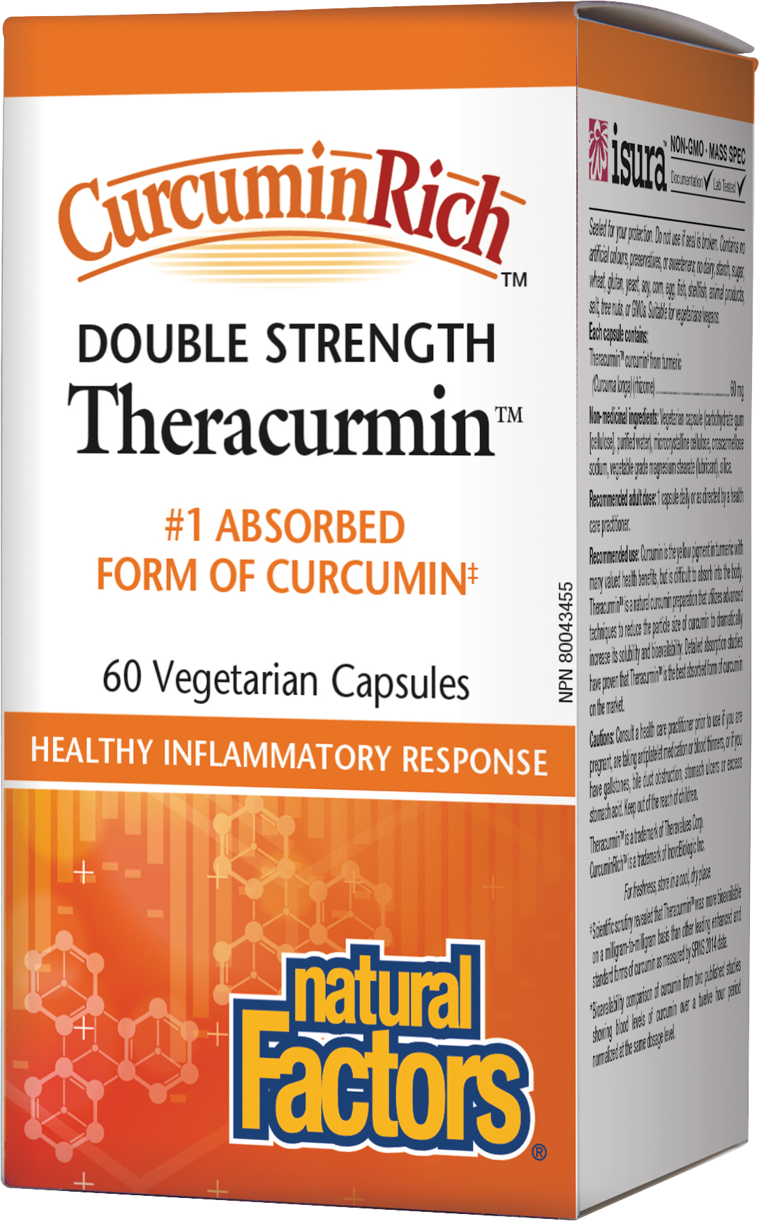 Natural Factors CurcuminRich Theracurmin Double Strength 60mg 60 Vegetarian Capsules