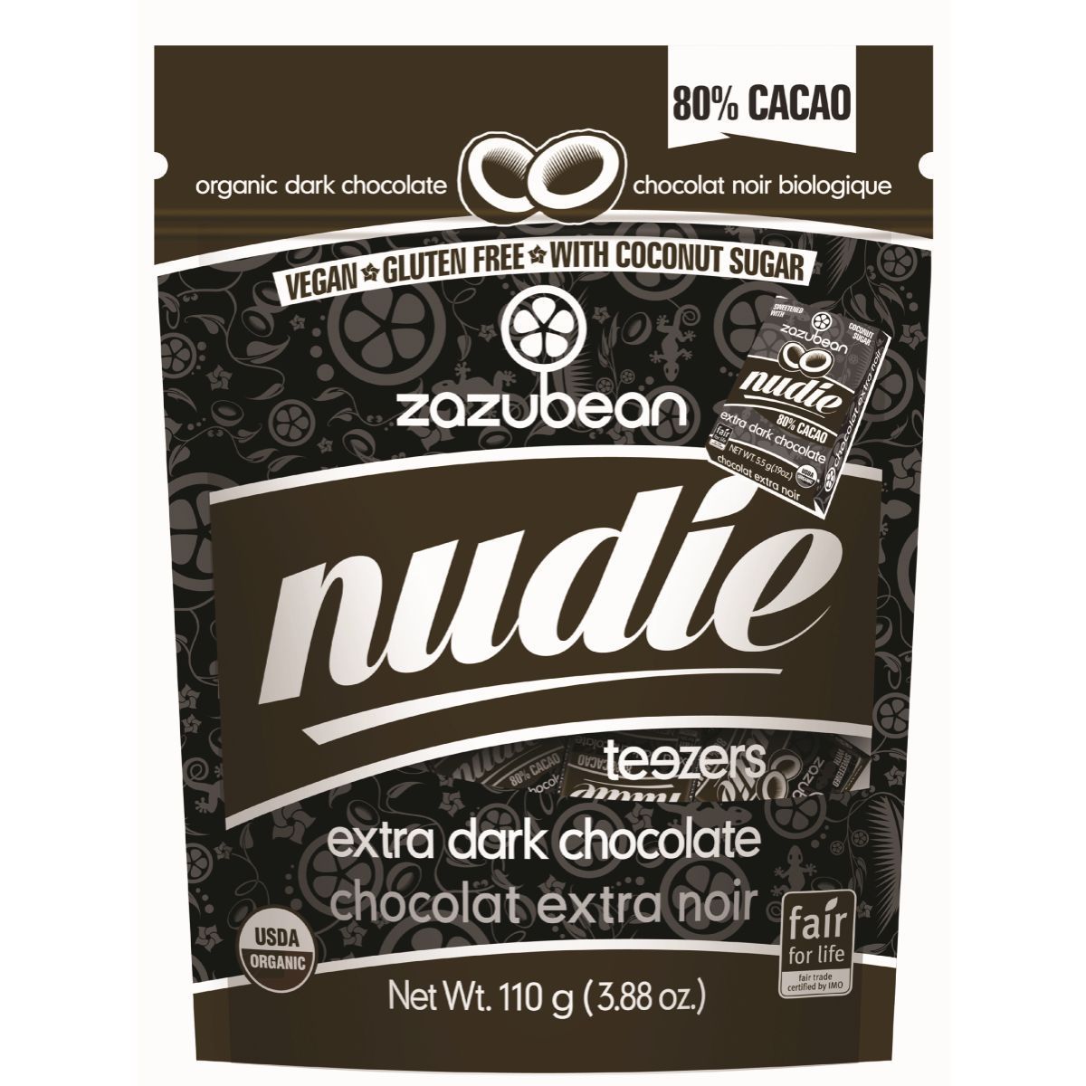 Zazubean Organic Nudie Teezers Mini Chocolates 110g