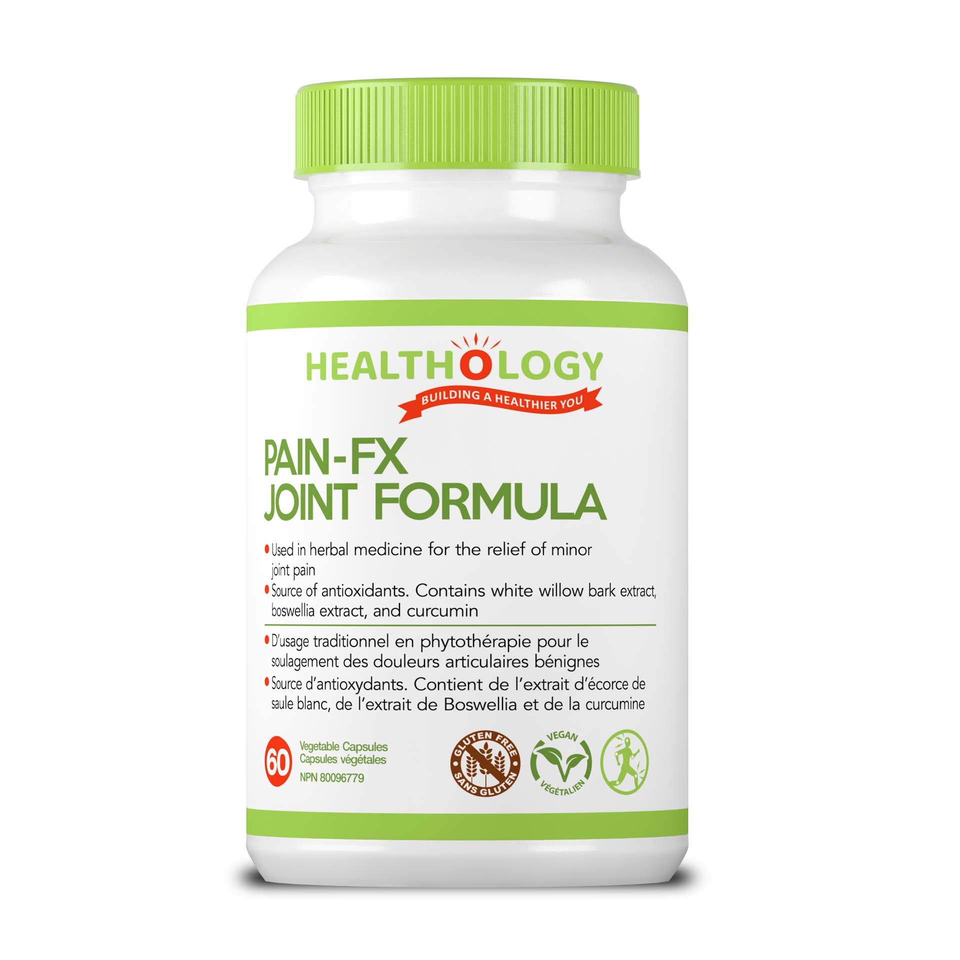 Healthology Pain- FX Joint Formula 60 Vegetarian Capsules  Buy Canada, Buy Local, Buy Independent.  Description  Pain is the body’s way of telling us that something is wrong. It might be due to an injury, exposure to an irritant, wear-and-tear, or a chronic health issue. When we feel pain, our body is sending a signal to the brain that says, “Look over here! We don’t like this! Make this stop!”. If the pain source is something as simple as a pebble in our shoe, we simply remove the pebble and move on.