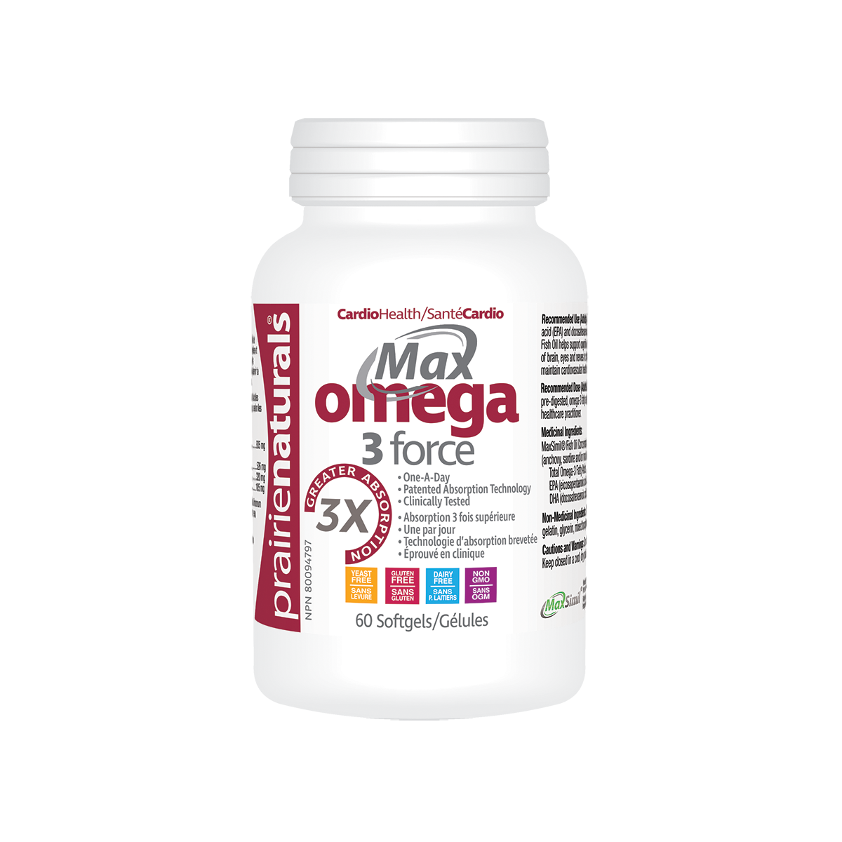 Prairie Naturals Max Omega 3 Force 60 Softgels