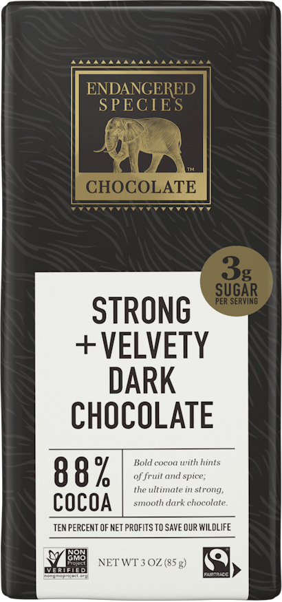 Endangered Species Strong & Velvety 88% Dark Chocolate Bar 85g
