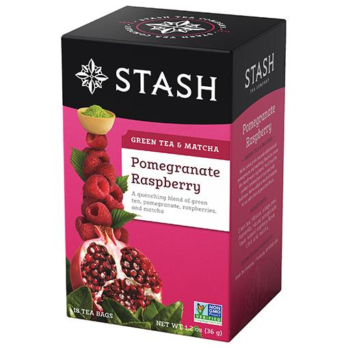 Stash Pomegranate Raspberry Green Tea with Matcha 18 Tea Bags