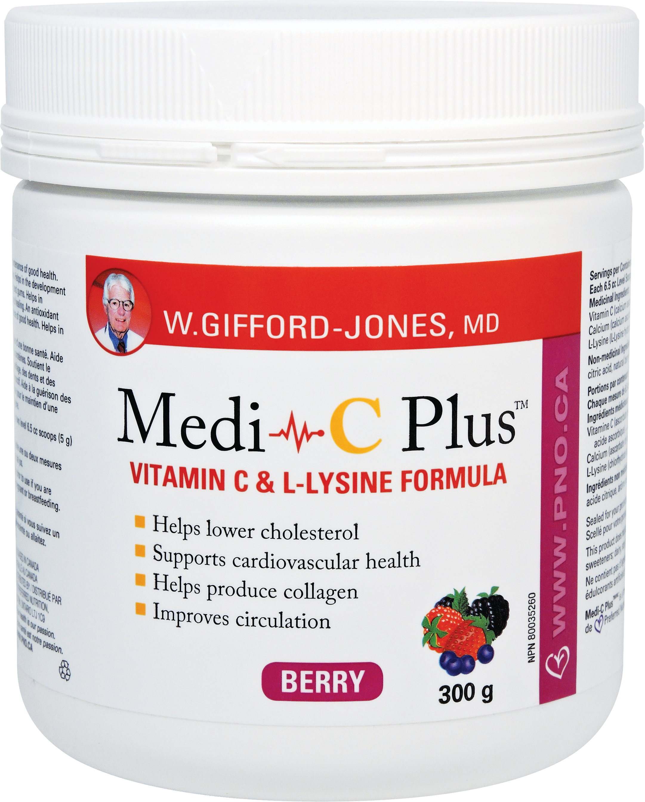 W. Gifford-Jones Medi-C Plus w/ Magnesium Berry Flavour 300g