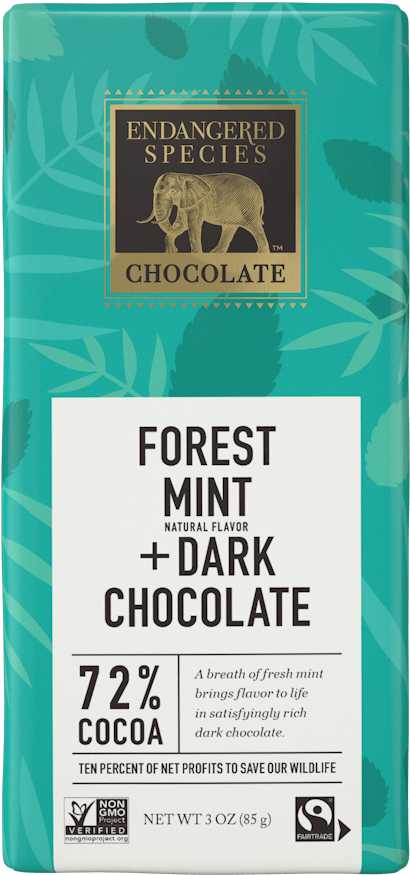 Endangered Species Forest Mint + 72% Dark Chocolate Bar 85g