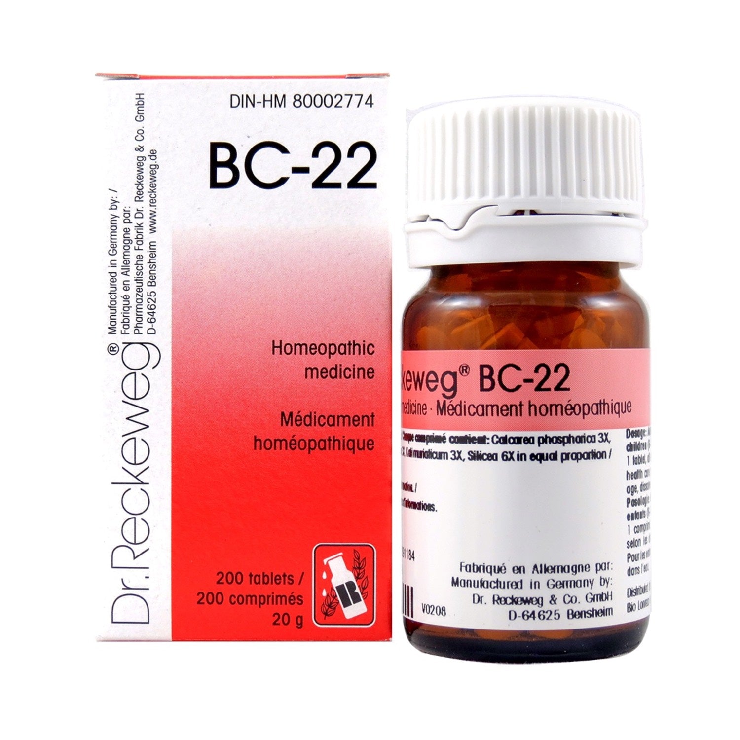 Dr. Reckeweg BC-22 200 Tablets 20g