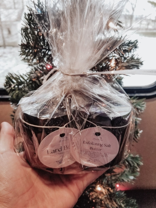 Katharos Soap Co. Special Edition Holiday Gift Set - Body Butter, Body Scrub, & Bar Soap