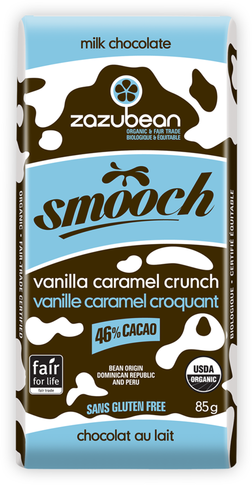 Zazubean Smooch Organic Vanilla Caramel Crunch Chocolate 85g