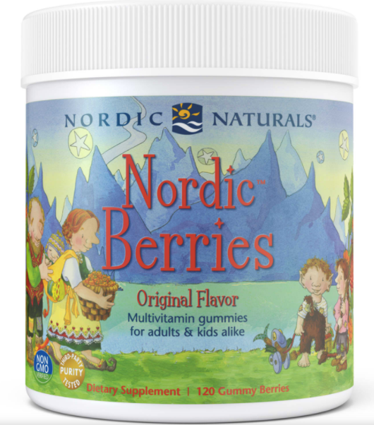 Nordic Berries multivitamin gives kids (and adults) the daily vitamins and minerals they need in a great tasting, gluten-free gummy.