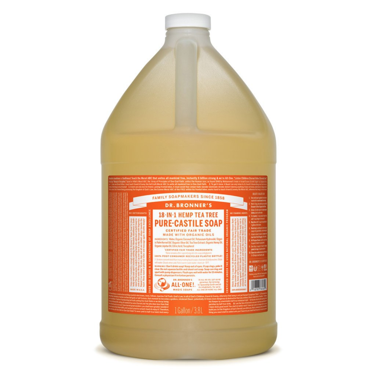 Dr. Bronner’s Organic Tea Tree Oil Castile Soap 3.78L