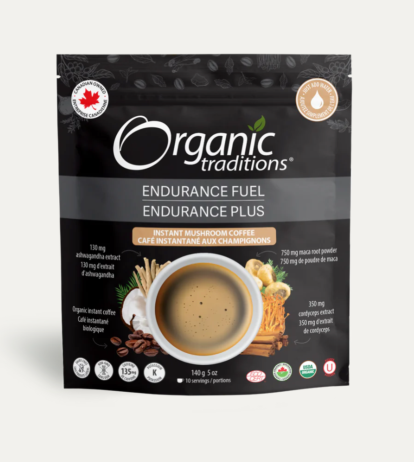 Organic Traditions Endurance Fuel Instant Mushroom Coffee Blend 140g