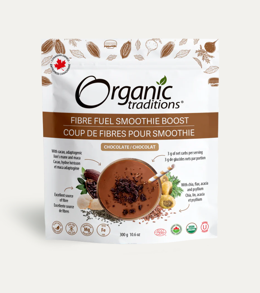 Organic Traditions Fibre Fuel Smoothie Boost Chocolate 300g