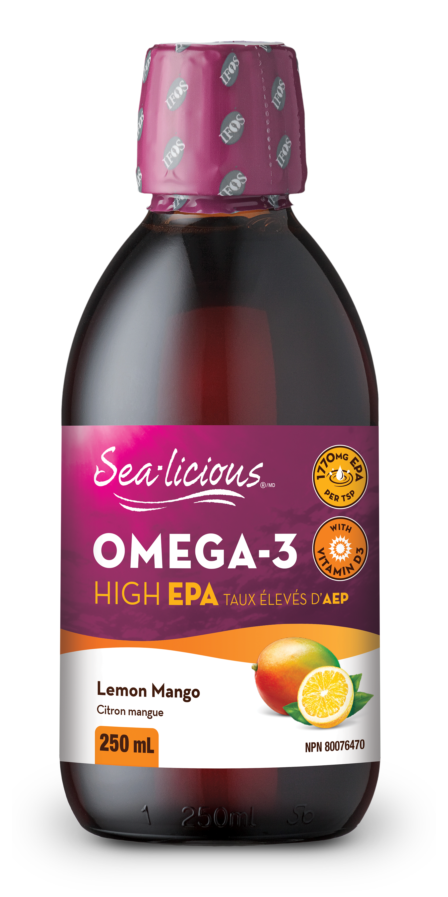 Sea-licious Omega-3 High EPA Lemon Mango 250ml
